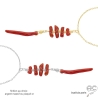 corail rouge véritable ras de cou pendentif long collier intemporel fait sur mesure
