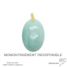 Pendentif ovale en amazonite, cabochon, plaqué or ou argent, pierre semi-précieuse verte