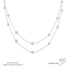 collier sautoir en perles roses de culture d'eau douce sur une chaîne fine en plaqué or ou en argent massif rhodié fait main