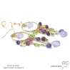boucles d'oreilles créateur femme longues multicolore en pierres naturelles réalisé à la main