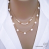 collier ras du cou femme en perles naturelles blanches sur une chaîne en plaqué or réalisé à la main sur mesure