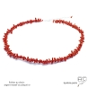 Collier en corail rouge véritable bâtonnet, ras de cou, bohème chic, création by Alicia