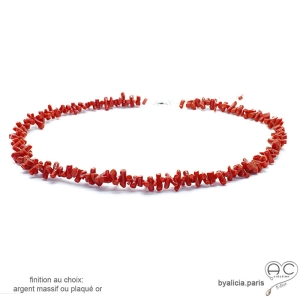 corail véritable rouge ras du cou femme fait à la main en France