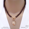 collier créateur en pierre rubis naturelle et gros fermoir bouée réalisé à la main en France