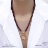collier en pierre précieuse rubis avec grand fermoir bouée plaqué or ou argent fait sur mesure