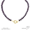 collier en rubis véritable avec fermoir bouée en plaqué or fait sur mesure à la main