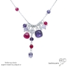 collier améthyste naturelle en argent massif 925, bijou fait main sur mesure
