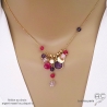 collier améthyste naturelle en plaqué or 3 microns, bijou fait main sur mesure