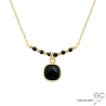 ras de cou onyx noire plaqué or femme réalisé sur mesure en France
