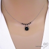 collier noir femme en pierre naturelle onyx et argent 925 fait main
