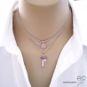 collier argent femme avec quartz rose bijou artisanal