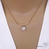 collier en pierre de lune et plaqué or 3 microns, ras de cou femme en pierre naturelle blanc fait main