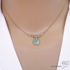 collier en amazonite et turquoise, plaqué or 3 microns, ras de cou femme en pierre naturelle plaqué or, fait main en France