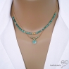 collier pierre naturelle amazonite et plaqué or fait main sur mesure