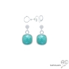 Boucles d'oreilles amazonite et argent massif 925, pierre naturelle, pendantes, création by Alicia