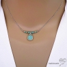 collier femme amazonite, bijou argent artisanal