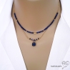 collier doré et pierre naturelle bleue lapis lazuli fait sur mesure à la main en France