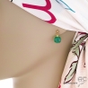 boucles d'oreilles en agate verte carré et plaqué or 3 microns, boucles femme pendantes en pierre naturelle verte fait main