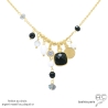 Collier onyx noire et argent massif 925, bijou artisanal fait main en France, création by Alicia
