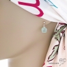 Boucles d'oreilles calcédoine aqua et argent, pierre naturelle, pendantes, fait main en France