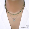 collier pierre naturelle verte calcédoine argent bijou créateur