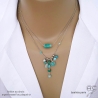 Collier breloques en amazonite et argent massif 925, bijou artisanal fait main en France, création by Alicia