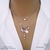 Collier breloques en perles naturelles et argent massif 925, bijou artisanal fait main en France, création by Alicia