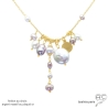 Collier breloques perles naturelles blanc et rose en plaqué or – perle baroque et perles de culture – By Alicia Paris