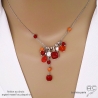 Collier breloques pierres naturelles cornaline en argent massif – By Alicia Paris