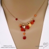 Collier breloques pierres naturelles cornaline en plaqué or – By Alicia Paris