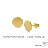 Boucles d'oreilles NOELY puces rondes en plaqué or, clous, femme