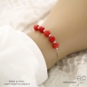 Bracelet cornaline sur une chaîne fine en argent massif, création by Alicia