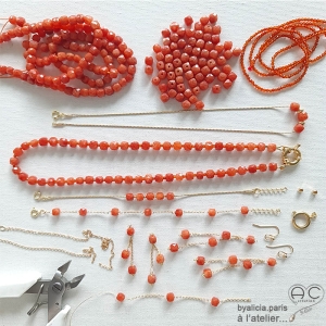 bijoux artisanaux en pierre cornaline bracelet femme fabriqué à la main sur mesure à l'atelier en France