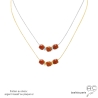 Collier cornaline sur une chaîne fine en plaqué or ou argent, fait main, création by Alicia