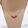 Collier ras de cou choker orange femme cornaline sur une chaîne fine en argent fait main