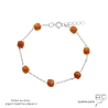bracelet chaîne fine argent avec pierre semi-précieuse cornaline fait sur mesure à la main en France