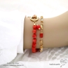 bijou créateur français bracelet pierre naturelle orange cornaline