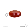 grand pendentif pierre naturelle orange cornaline et argent