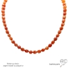 collier pierre naturelle cornaline artisanal réalise à la main en France