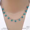 Collier turquoise d'Arizona, pampilles cubes sur une chaîne fine argent, pierre naturelle, création by Alicia