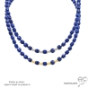 Collier en lapis-lazuli cube, pierre semi-précieuse bleue et plaqué or ou argent, création by Alicia Collier en lapis-lazuli cube, pierre semi-précieuse bleue et plaqué or ou argent, création by Alicia