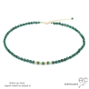 collier vert femme en plaqué or et pierre naturelle verte malachite créateur français