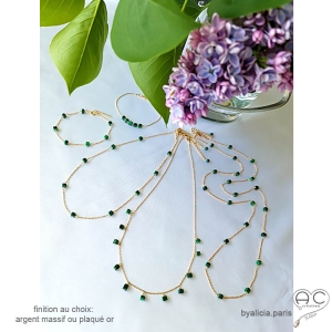 bijoux femme en malachite fait main