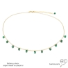 collier pampilles malachite et plaqué or pierre naturelle verte fait main en France