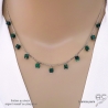 collier pampilles malachite et argent pierre naturelle verte fait main en France