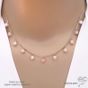 collier pampilles opal rose sur chaîne argent fait main en France