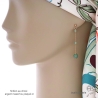 boucles d'oreilles vertes femme en pierre naturelle aventurine, plaqué or, fait sur mesure en France
