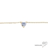Collier solitaire coeur en zirconium brillant, plaqué or, ras du cou, femme, joaillerie