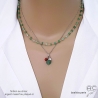 collier femme argent massif et pierre naturelle verte aventurine fait main en France