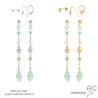 Boucles d'oreilles en préhnite et étoile plaqué or ou argent, fait main, création by Alicia